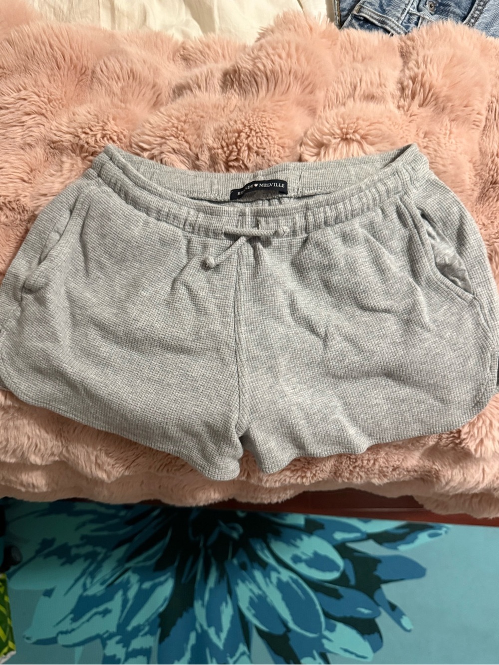 Brandy Melville Light Gray Knit Athletic Shorts